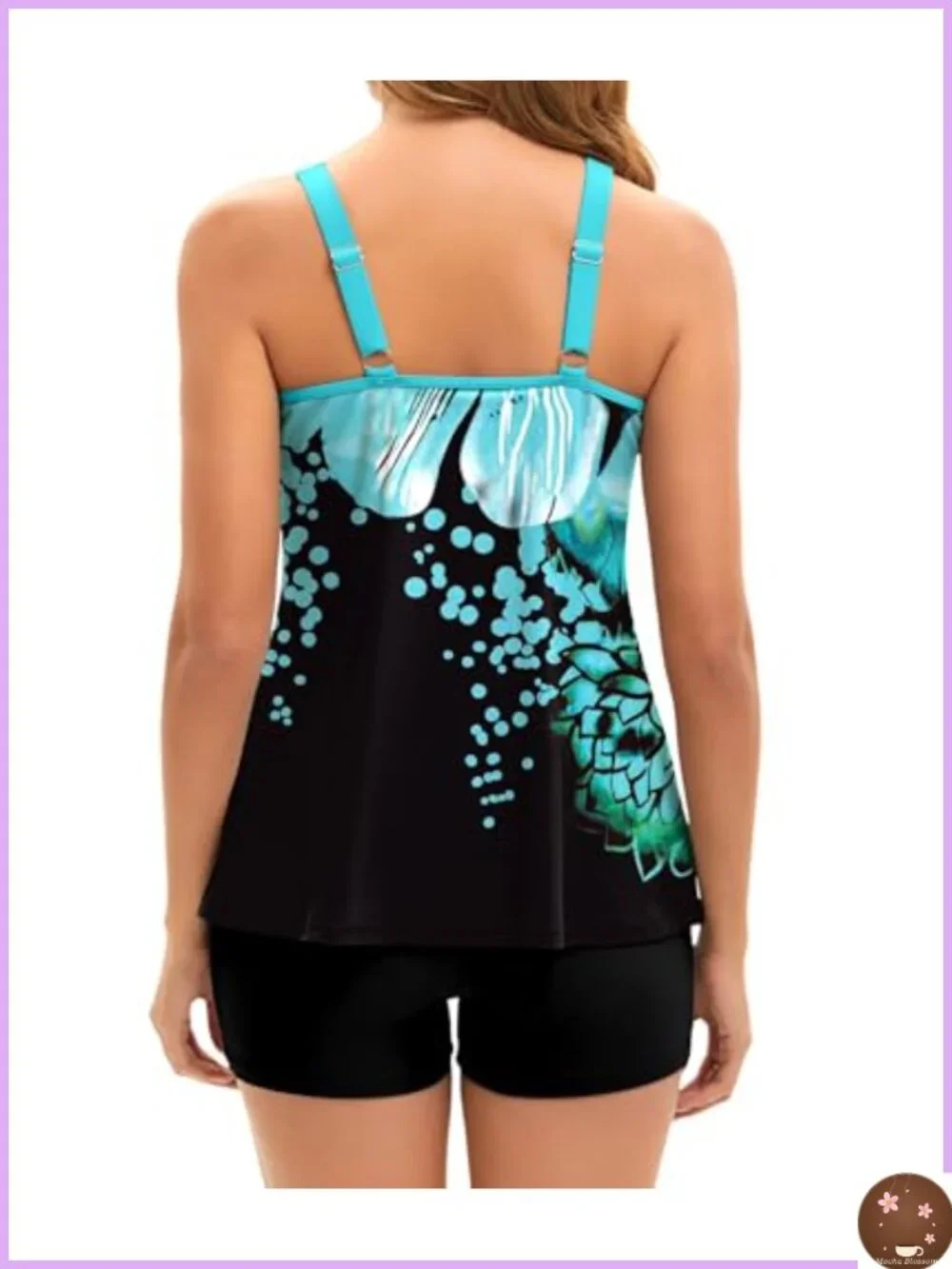 Women's Tankini Set with Boy Shorts - Tummy Control Swimsuit
